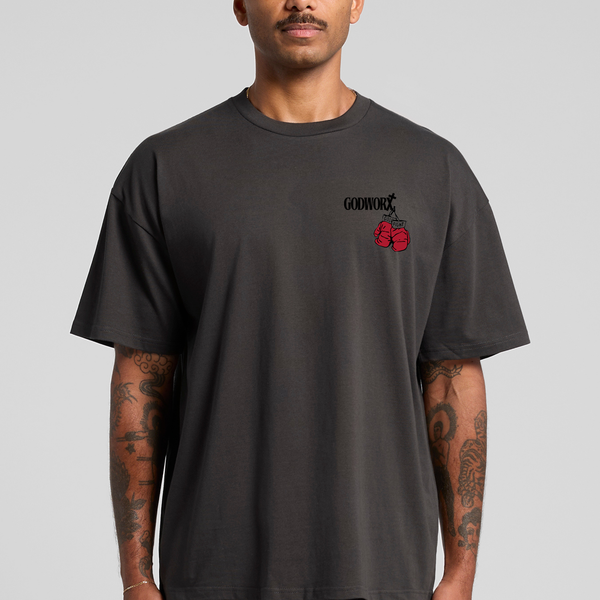 Coal Good Fight Oversized Heavyweight T-Shirt front with GODWORX left chest logo