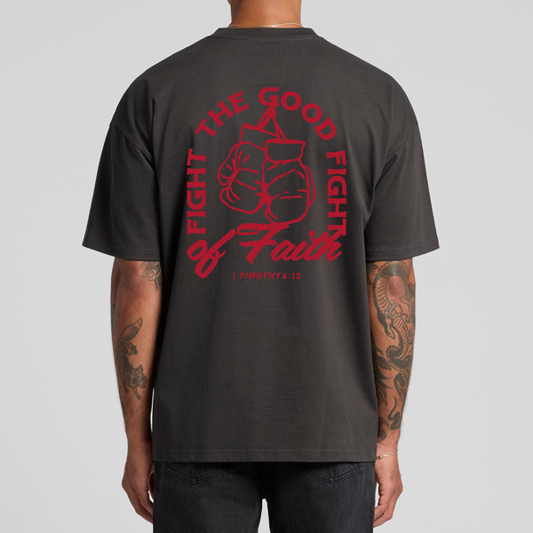 Coal Good Fight Oversized Heavyweight T-Shirt back graphic design
