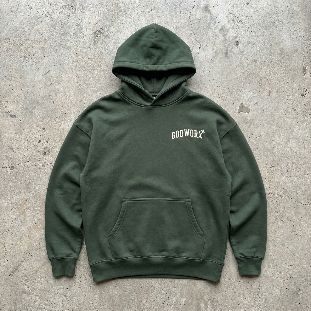 Process Hoodie - Premium Forest Green Pullover Hoodie