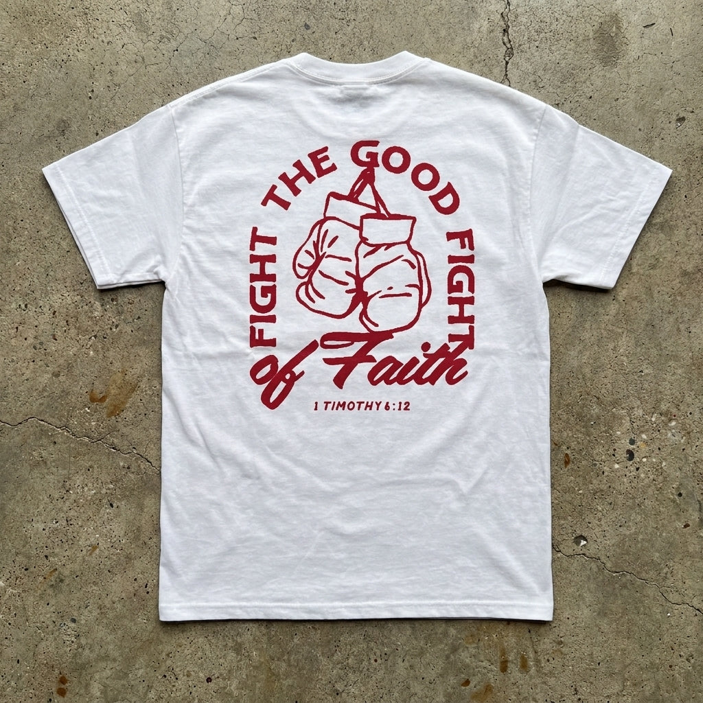 Good Fight Tee - Premium White Graphic T Shirt