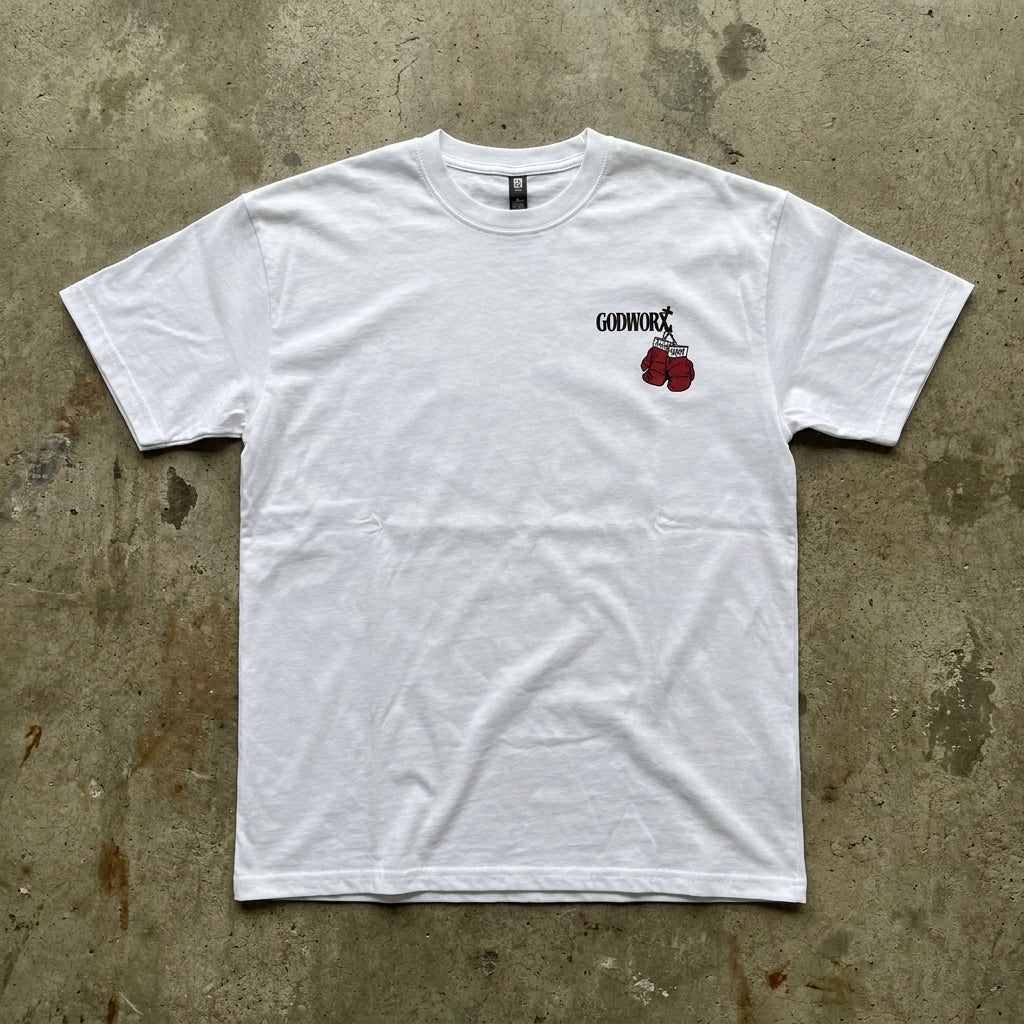 Good Fight Tee - Premium White Graphic T Shirt