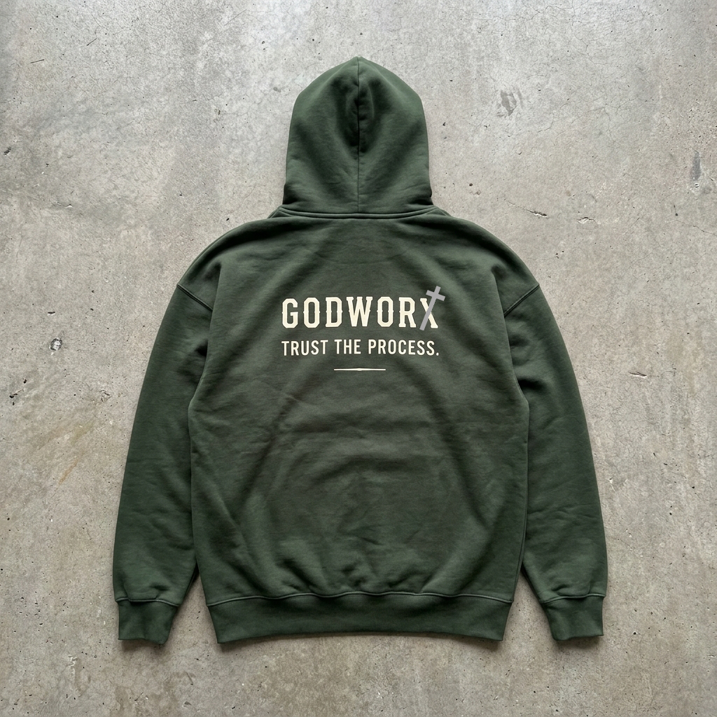 Process Hoodie - Premium Forest Green Pullover Hoodie