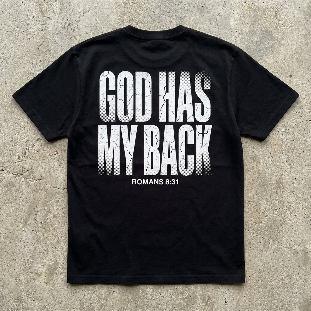 God Has My Back - Premium Black T Shirt