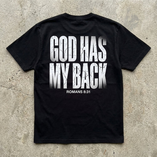 God Has My Back - Premium Black T Shirt