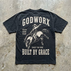 Grace Rider - Premium Washed Black Graphic T-Shirt